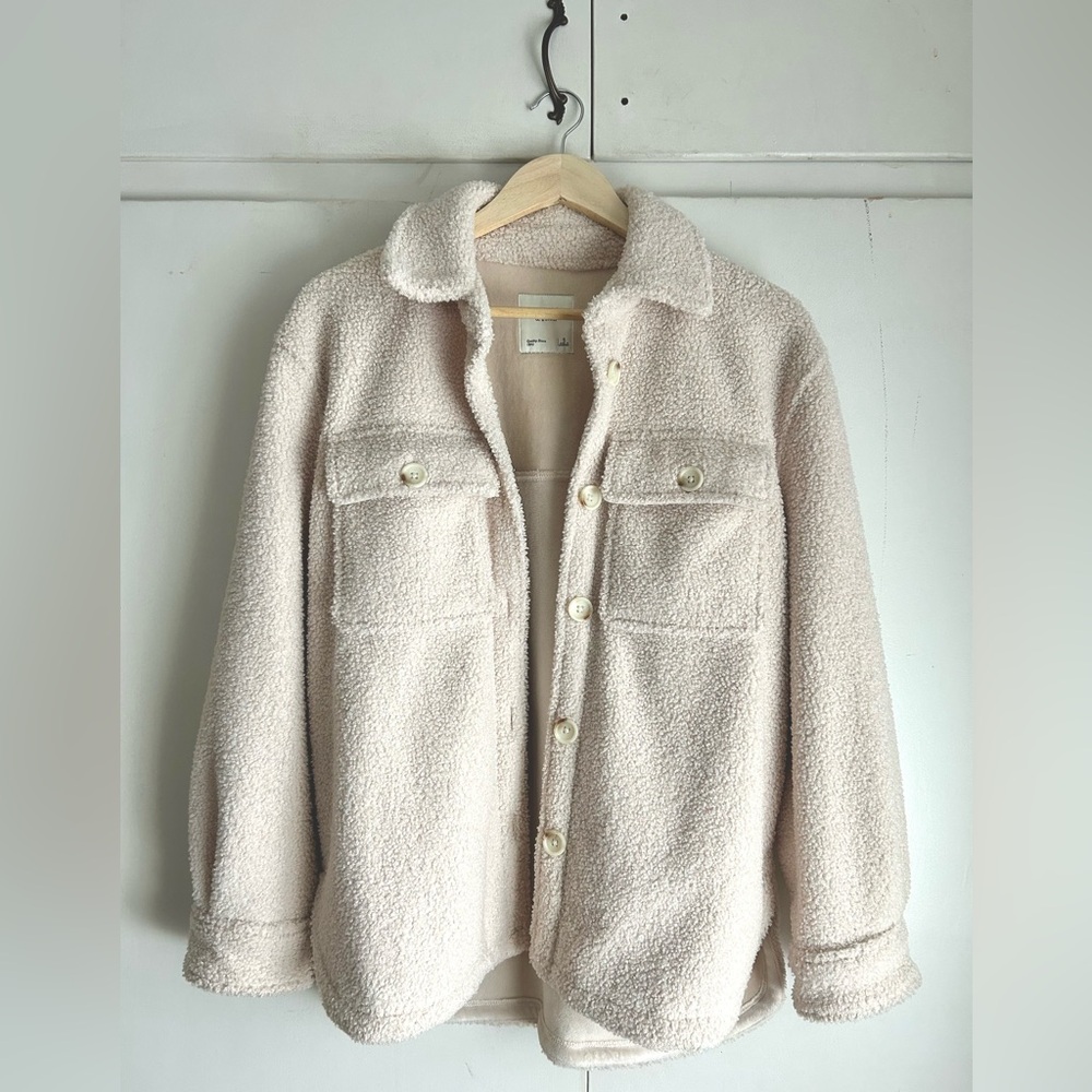 Abercrombie & Fitch Oversized Sherpa Shirt Jacket